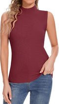 Sleeveless Mock Neck Knit Top – Soft Slim Fit Sleeveless Sweater