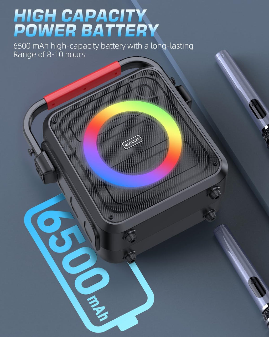 MOYLEAF Portable Karaoke Machine with Wireless Microphones
