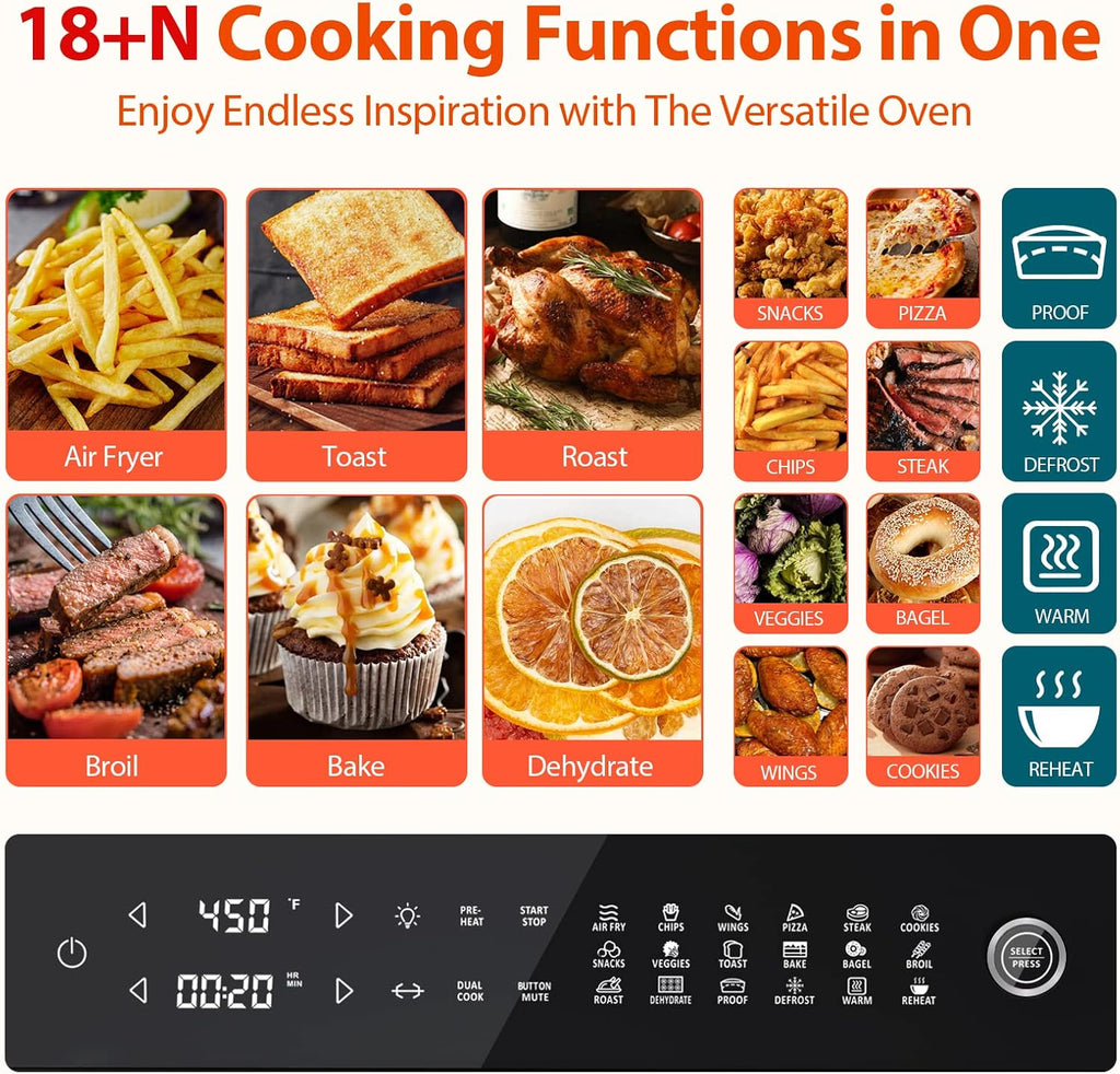 Aeitto 32-Quart Pro Air Fryer Toaster Oven Combo