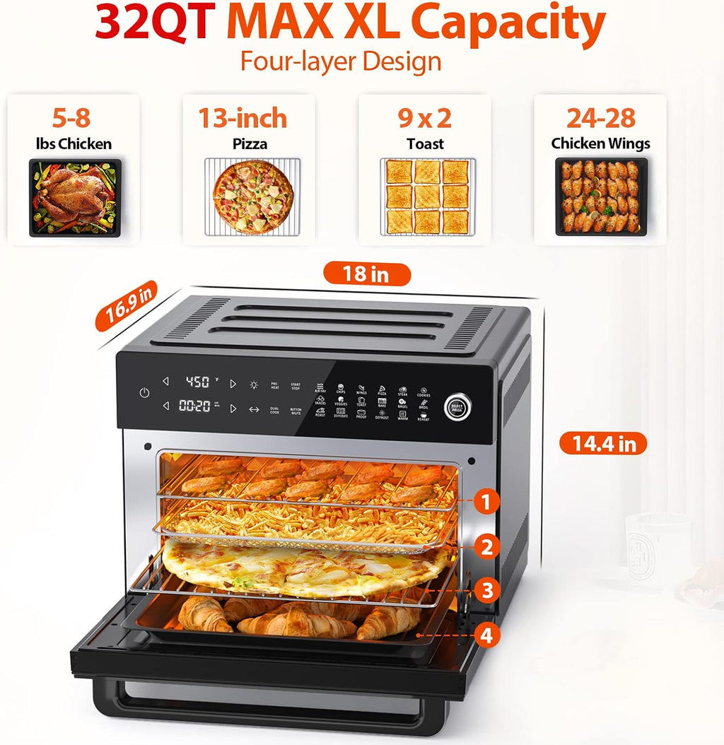Aeitto 32-Quart Pro Air Fryer Toaster Oven Combo