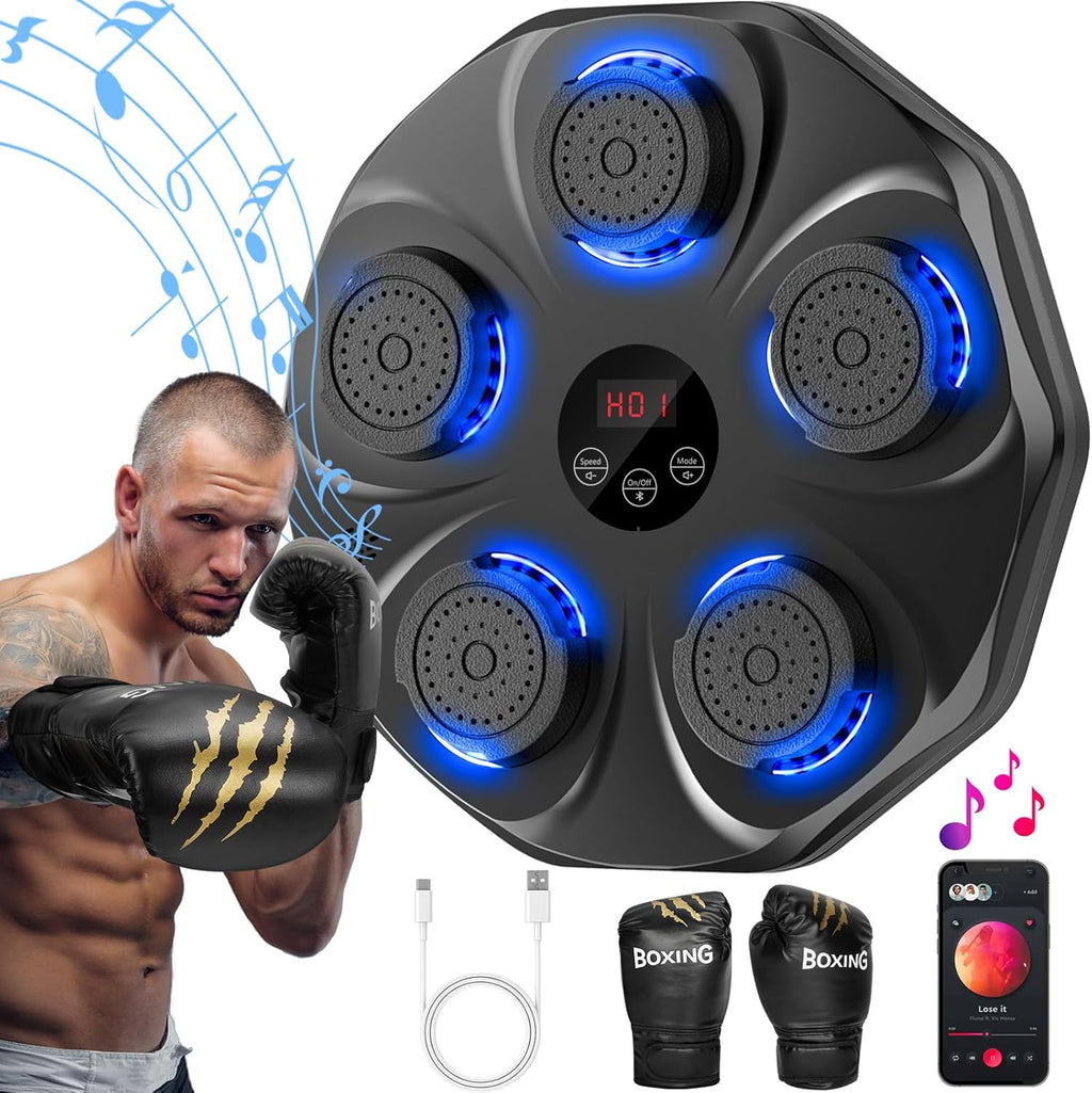 TGLLM Music Boxing Machine with Gloves – Wall-Mounted Interactive Punch Trainer