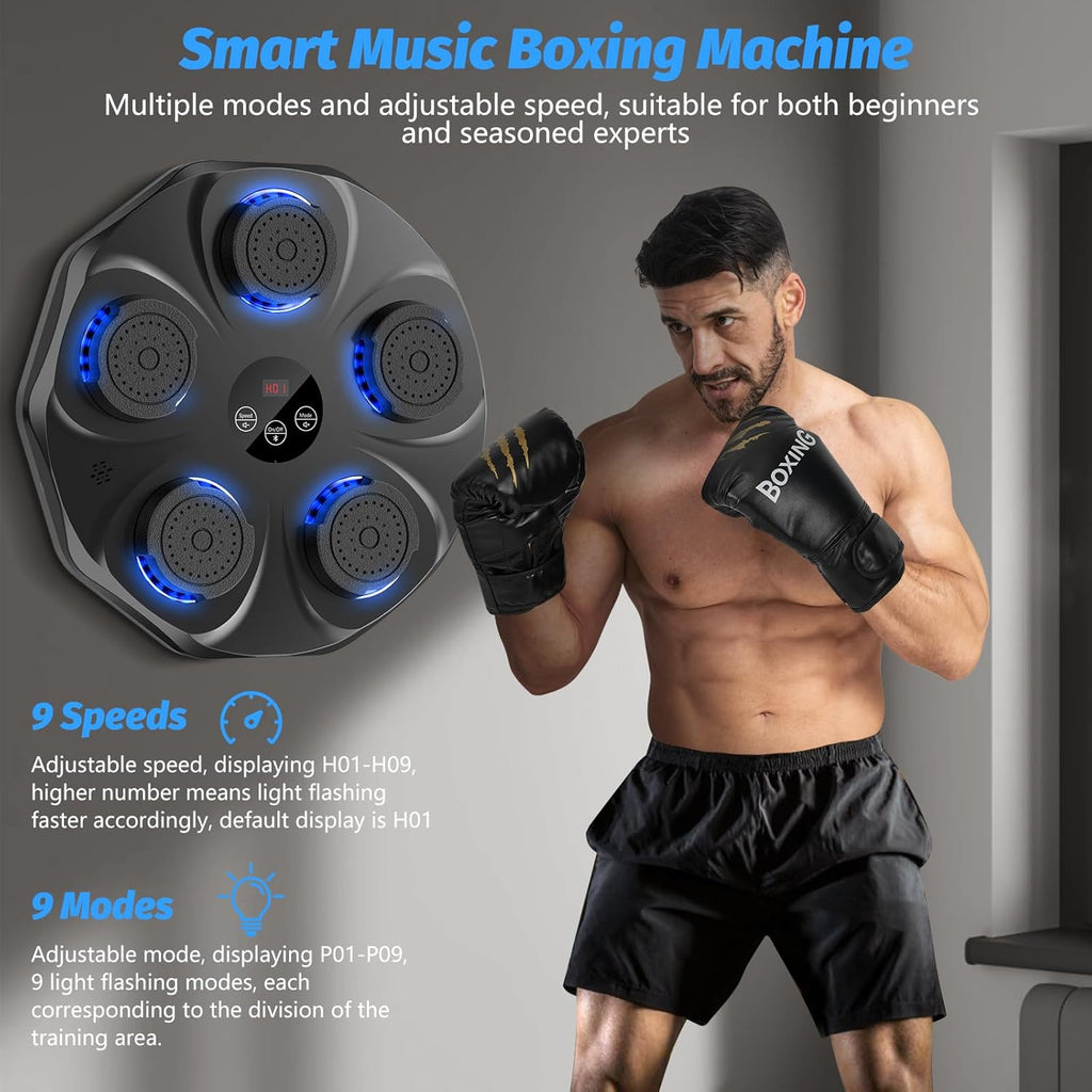 TGLLM Music Boxing Machine with Gloves – Wall-Mounted Interactive Punch Trainer
