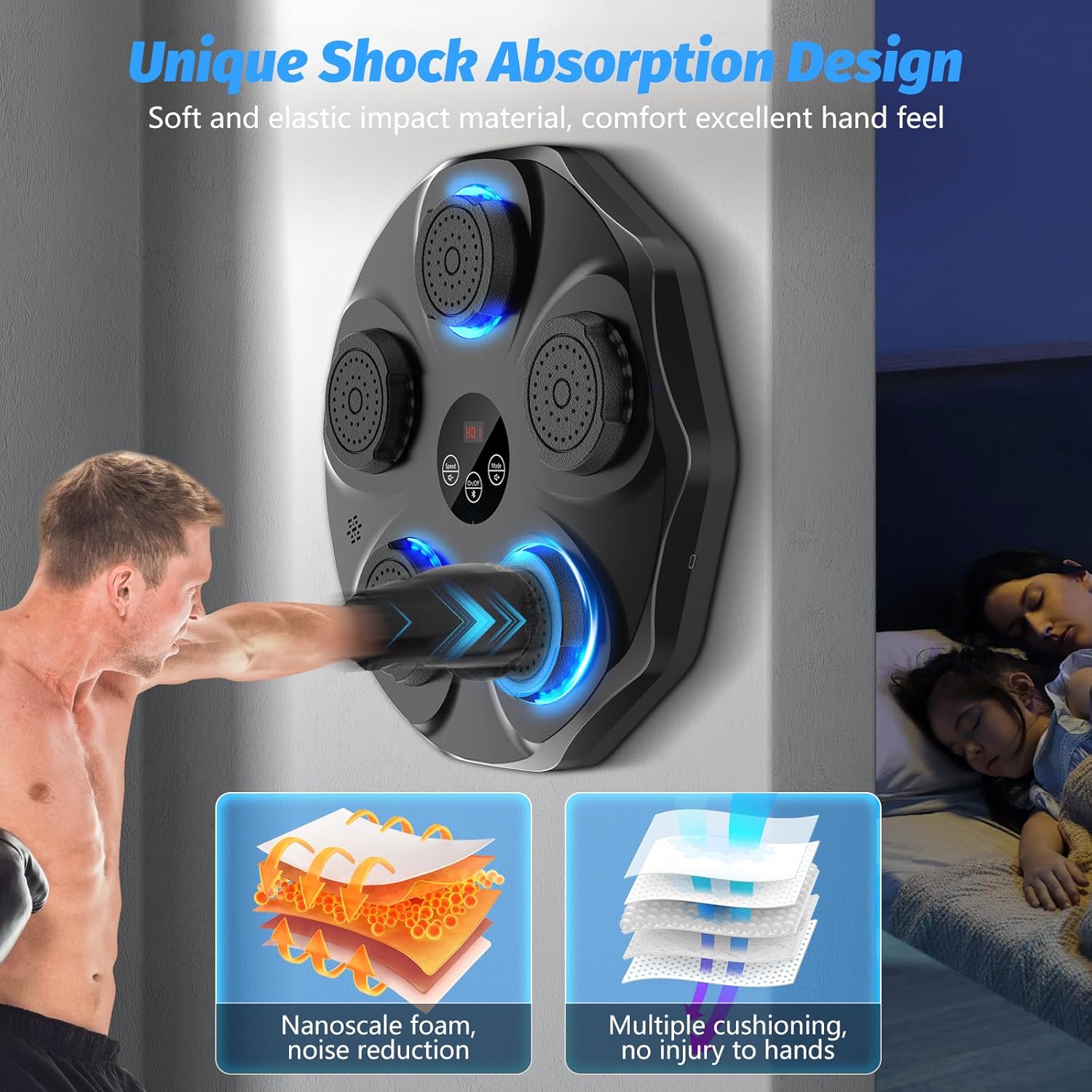 TGLLM Music Boxing Machine with Gloves – Wall-Mounted Interactive Punch Trainer