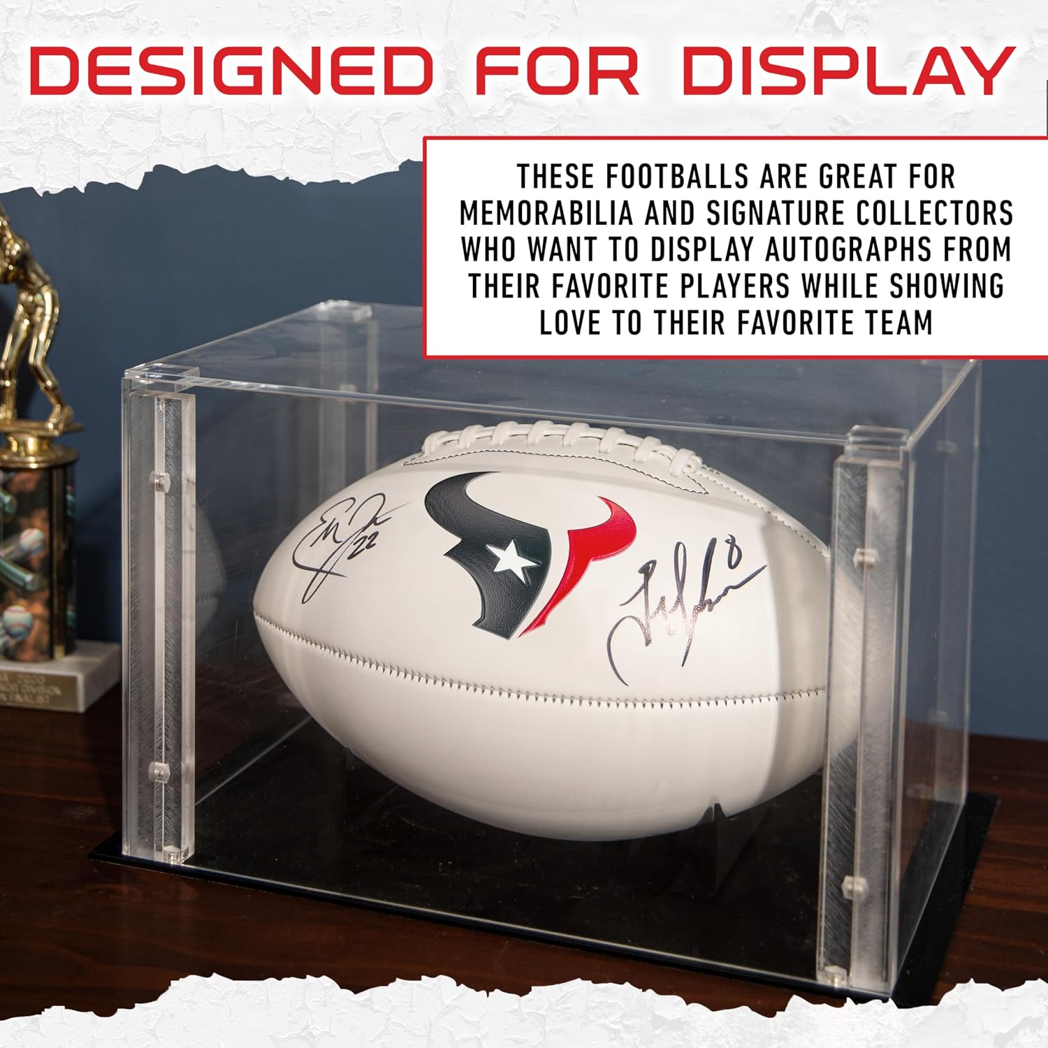 Franklin Sports Houston Texans Autograph Football – White Panel