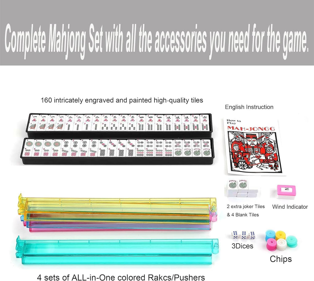 Mose Cafolo American Mahjong Game Set with Black Quilted Bag