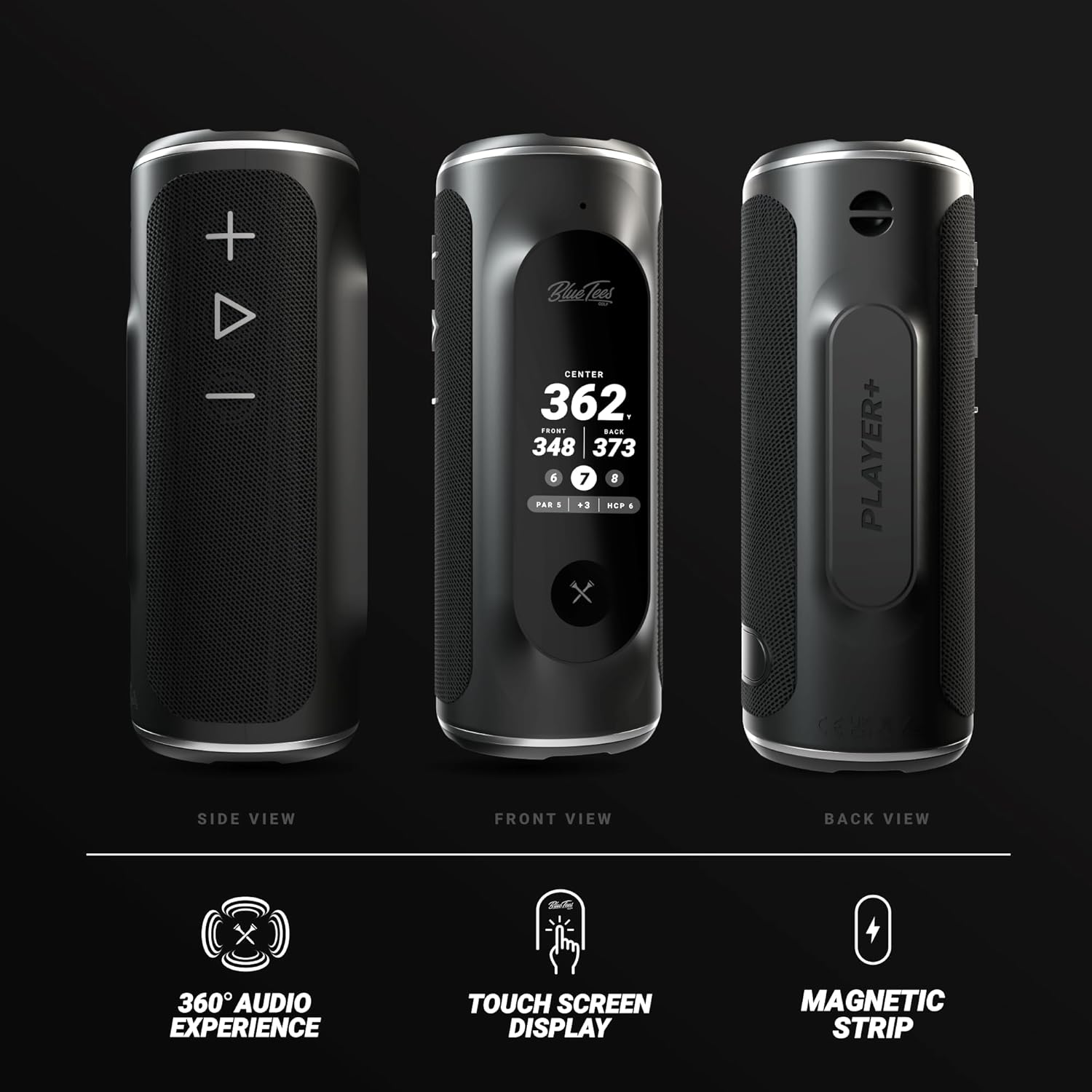 Blue Tees Golf Player+ GPS Speaker – Black